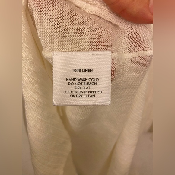 NWT White + Warren Long Open Cardigan White Size Medium - Picture 8 of 9